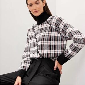 3.1 Phillip Lim Wool Plaid Oversized Stitched Sweater Small